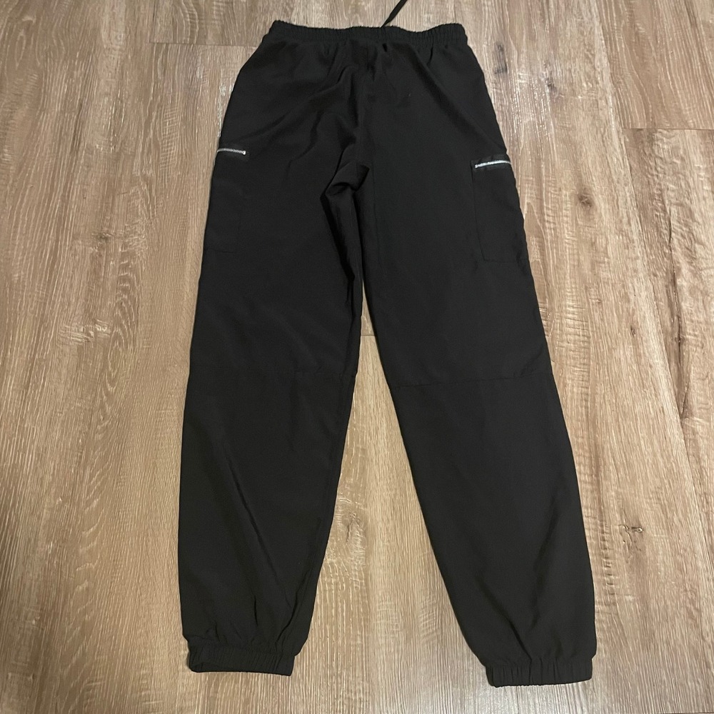 Buzz Womens Cargo Jogger Pants Size M Black Cotton Blend Utility Zipper Pockets - Picture 2 of 10